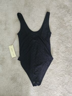 paper tee Black Eyelet One-Piece Bodysuit